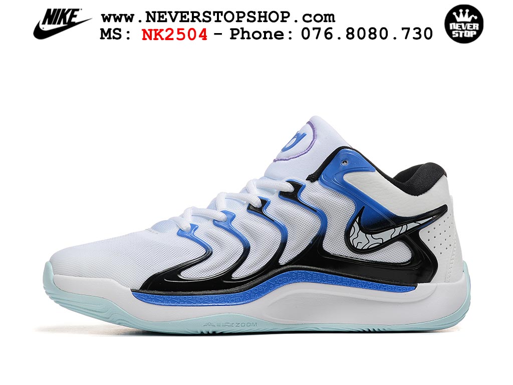 Giày bóng rổ cổ thấp Nike KD 17 Trắng Xanh Dương tích hợp full Air Zoom bản đẹp replica 1:1 like authentic chính hãng real giá rẻ tốt HCM