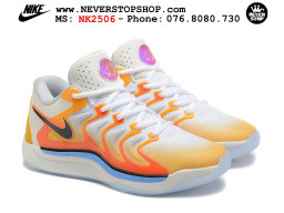 Giày bóng rổ cổ thấp Nike KD 17 Trắng Cam tích hợp full Air Zoom bản đẹp replica 1:1 like authentic chính hãng real giá rẻ tốt HCM