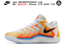 Giày bóng rổ cổ thấp Nike KD 17 Trắng Cam tích hợp full Air Zoom bản đẹp replica 1:1 like authentic chính hãng real giá rẻ tốt HCM