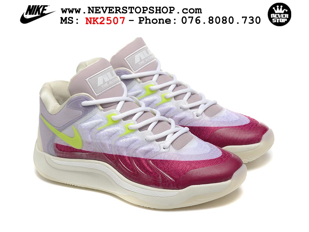 Giày bóng rổ cổ thấp Nike KD 17 Xám Đỏ tích hợp full Air Zoom bản đẹp replica 1:1 like authentic chính hãng real giá rẻ tốt HCM