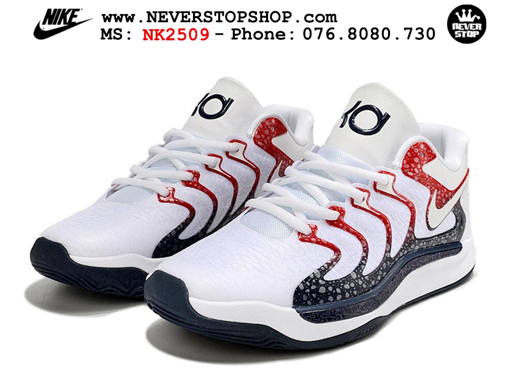 Giày bóng rổ cổ thấp Nike KD 17 Trắng Đỏ tích hợp full Air Zoom bản đẹp replica 1:1 like authentic chính hãng real giá rẻ tốt HCM