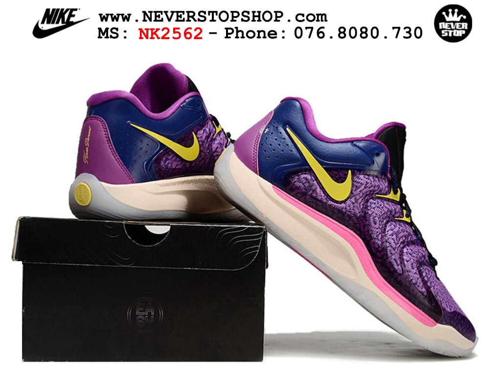 Giày bóng rổ cổ thấp Nike KD 17 Tím Vàng tích hợp full Air Zoom bản đẹp replica 1:1 like authentic chính hãng real giá rẻ tốt HCM