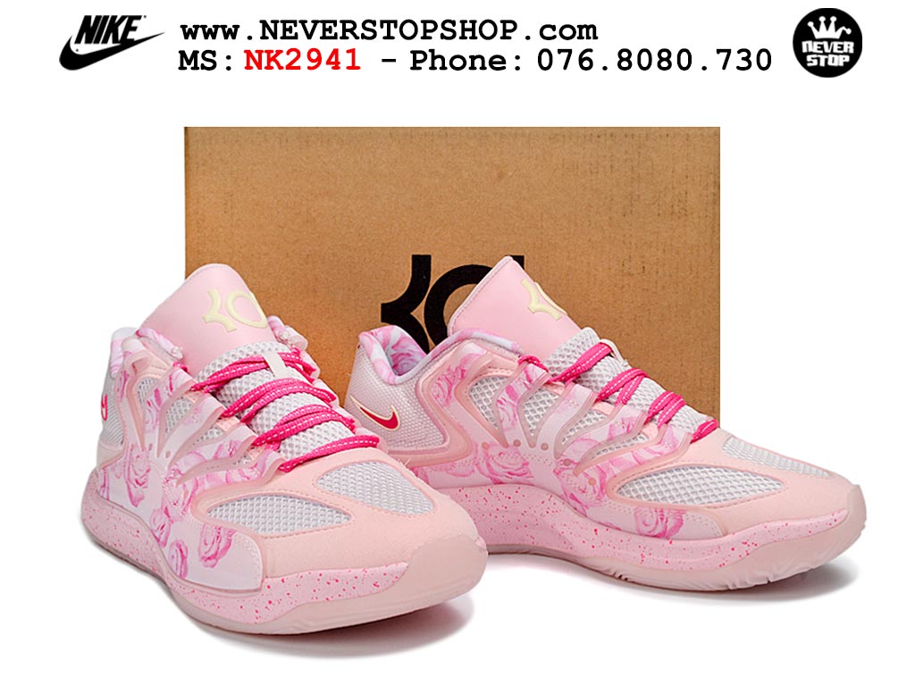 Giày bóng rổ KD 18 Hồng Trắng nam nữ cổ thấp Kevin Durant chuyên outdoor giá tốt tại NeverStop Basketball Sneakers Shop Ho Chi Minh Giày bóng rổ cổ thấp Nike KD 18 Hồng Trắng mẫu mới best batch replica 1:1 like authentic chính hãng real giá rẻ tốt HCM