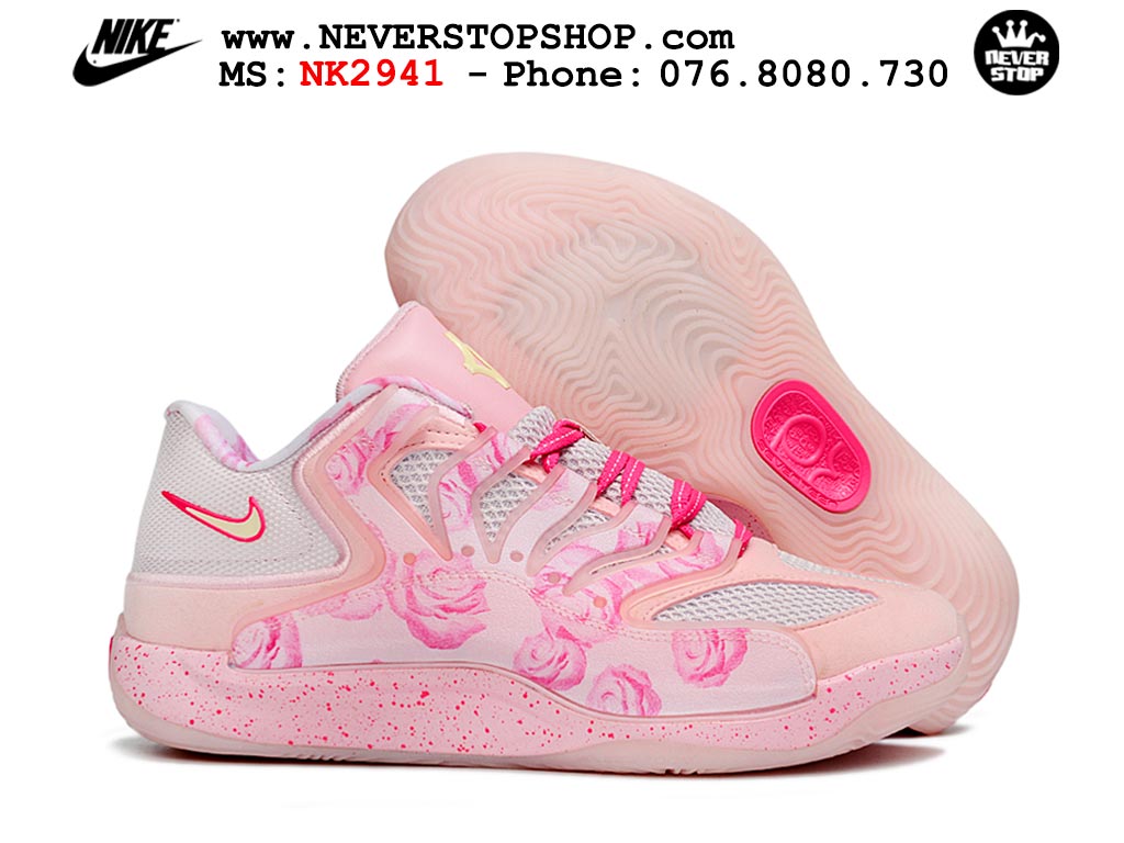 Giày bóng rổ KD 18 Hồng Trắng nam nữ cổ thấp Kevin Durant chuyên outdoor giá tốt tại NeverStop Basketball Sneakers Shop Ho Chi Minh Giày bóng rổ cổ thấp Nike KD 18 Hồng Trắng mẫu mới best batch replica 1:1 like authentic chính hãng real giá rẻ tốt HCM