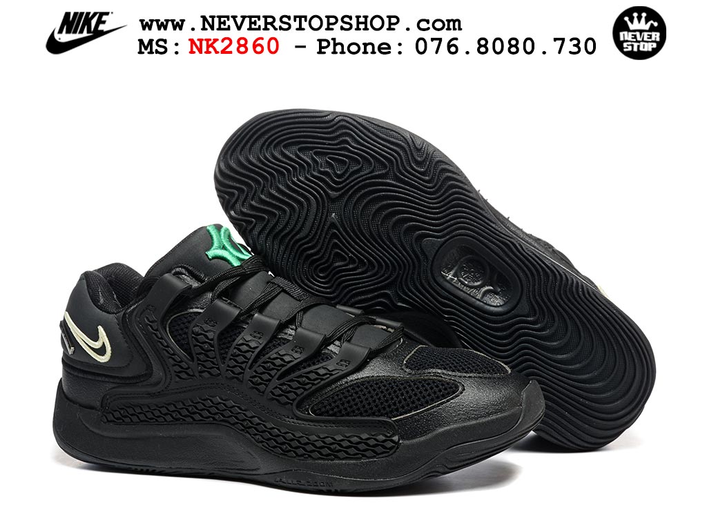 Giày bóng rổ cổ thấp Nike KD 18 Đen Xanh Ngọc mẫu mới best batch replica 1:1 like authentic chính hãng real giá rẻ tốt HCM