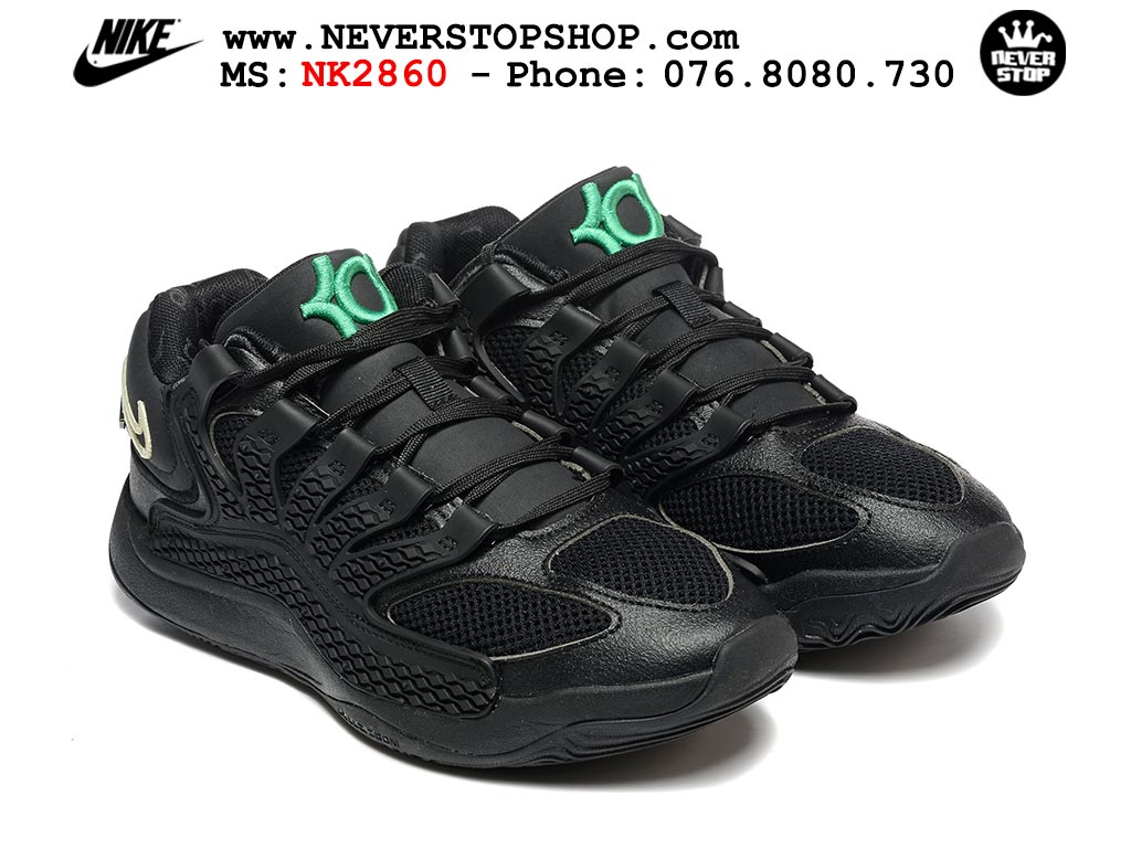 Giày bóng rổ cổ thấp Nike KD 18 Đen Xanh Ngọc mẫu mới best batch replica 1:1 like authentic chính hãng real giá rẻ tốt HCM