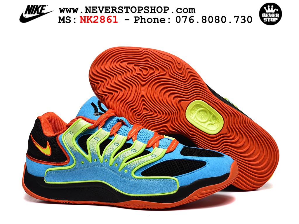 Giày bóng rổ cổ thấp Nike KD 18 Xanh Dương Đen mẫu mới best batch replica 1:1 like authentic chính hãng real giá rẻ tốt HCM