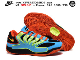 Giày bóng rổ cổ thấp Nike KD 18 Xanh Dương Đen mẫu mới best batch replica 1:1 like authentic chính hãng real giá rẻ tốt HCM