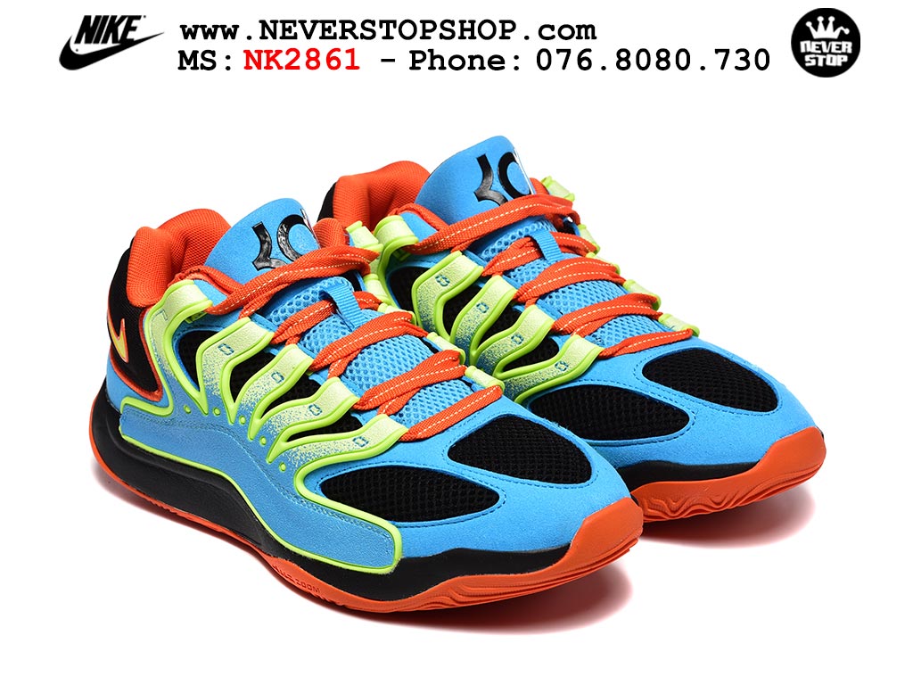 Giày bóng rổ cổ thấp Nike KD 18 Xanh Dương Đen mẫu mới best batch replica 1:1 like authentic chính hãng real giá rẻ tốt HCM