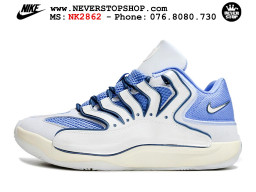 Giày bóng rổ cổ thấp Nike KD 18 Trắng Xanh Da Trời mẫu mới best batch replica 1:1 like authentic chính hãng real giá rẻ tốt HCM