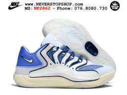 Giày bóng rổ cổ thấp Nike KD 18 Trắng Xanh Da Trời mẫu mới best batch replica 1:1 like authentic chính hãng real giá rẻ tốt HCM