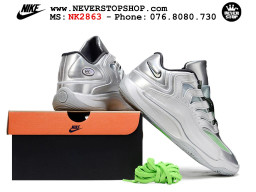 Giày bóng rổ cổ thấp Nike KD 18 Bạc Xanh Lá mẫu mới best batch replica 1:1 like authentic chính hãng real giá rẻ tốt HCM