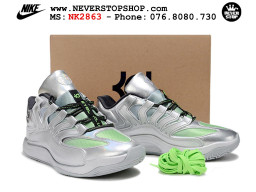 Giày bóng rổ cổ thấp Nike KD 18 Bạc Xanh Lá mẫu mới best batch replica 1:1 like authentic chính hãng real giá rẻ tốt HCM