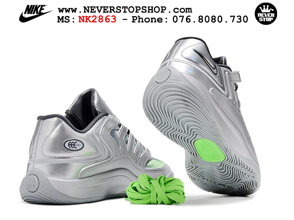 Giày bóng rổ cổ thấp Nike KD 18 Bạc Xanh Lá mẫu mới best batch replica 1:1 like authentic chính hãng real giá rẻ tốt HCM
