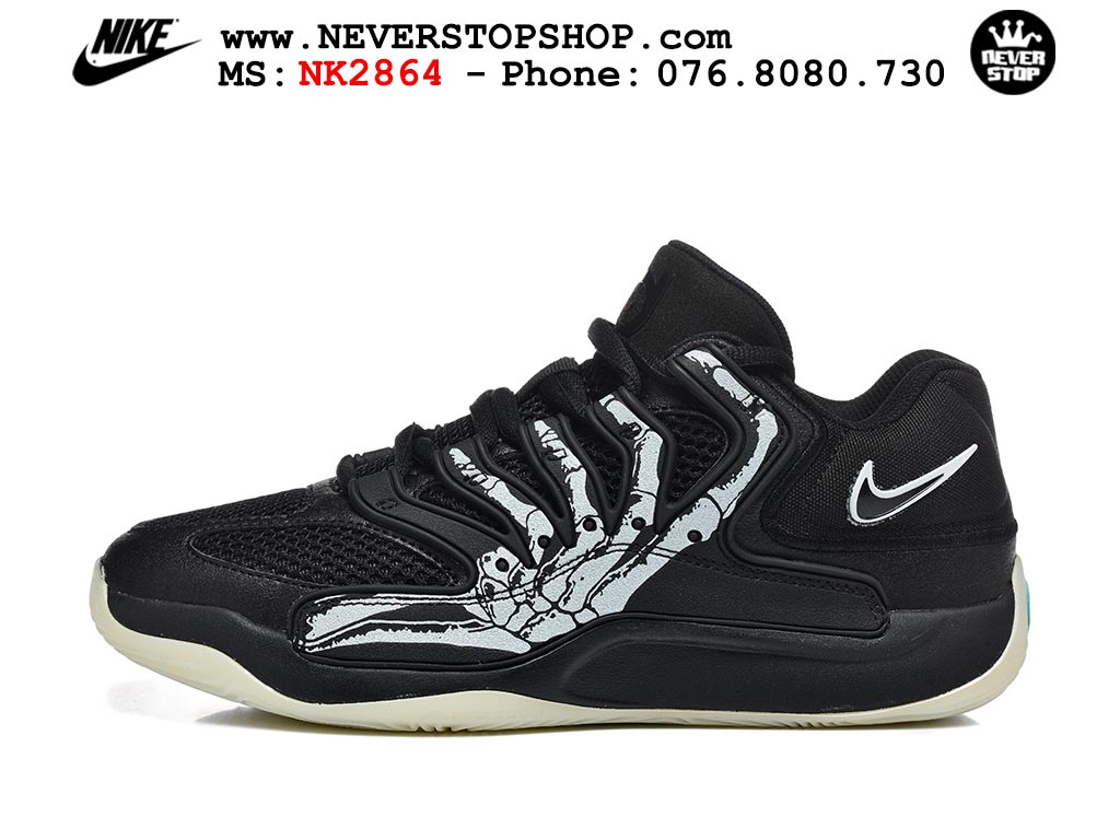 Giày bóng rổ cổ thấp Nike KD 18 Đen Trắng mẫu mới best batch replica 1:1 like authentic chính hãng real giá rẻ tốt HCM