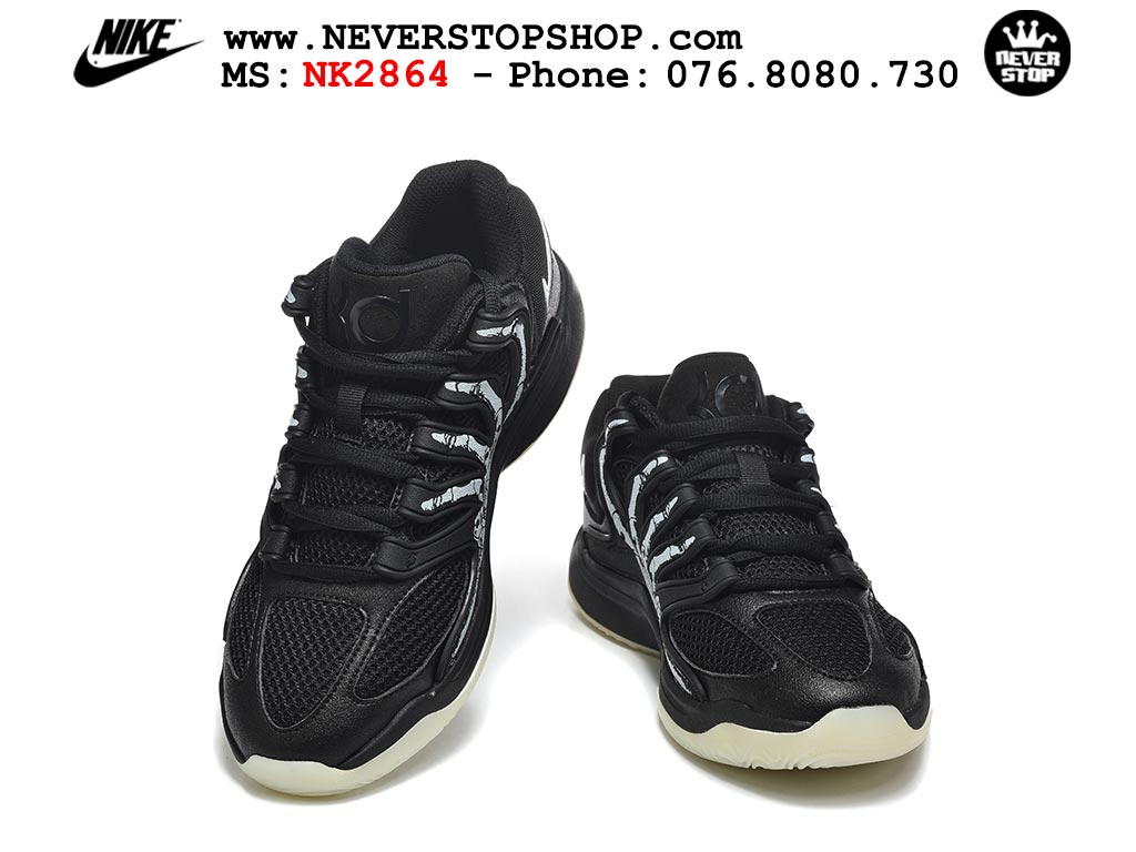 Giày bóng rổ cổ thấp Nike KD 18 Đen Trắng mẫu mới best batch replica 1:1 like authentic chính hãng real giá rẻ tốt HCM