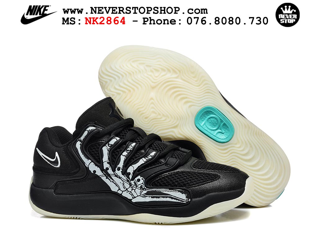 Giày bóng rổ cổ thấp Nike KD 18 Đen Trắng mẫu mới best batch replica 1:1 like authentic chính hãng real giá rẻ tốt HCM