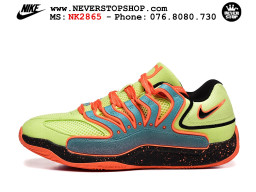 Giày bóng rổ cổ thấp Nike KD 18 Vàng Cam mẫu mới best batch replica 1:1 like authentic chính hãng real giá rẻ tốt HCM