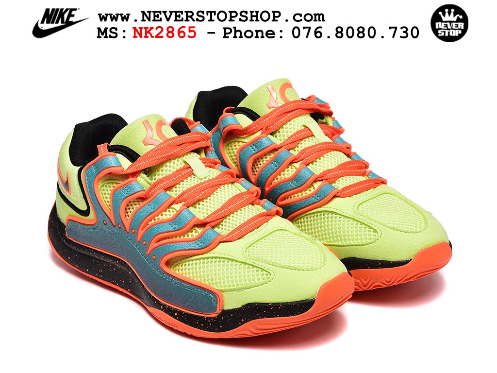 Giày bóng rổ cổ thấp Nike KD 18 Vàng Cam mẫu mới best batch replica 1:1 like authentic chính hãng real giá rẻ tốt HCM