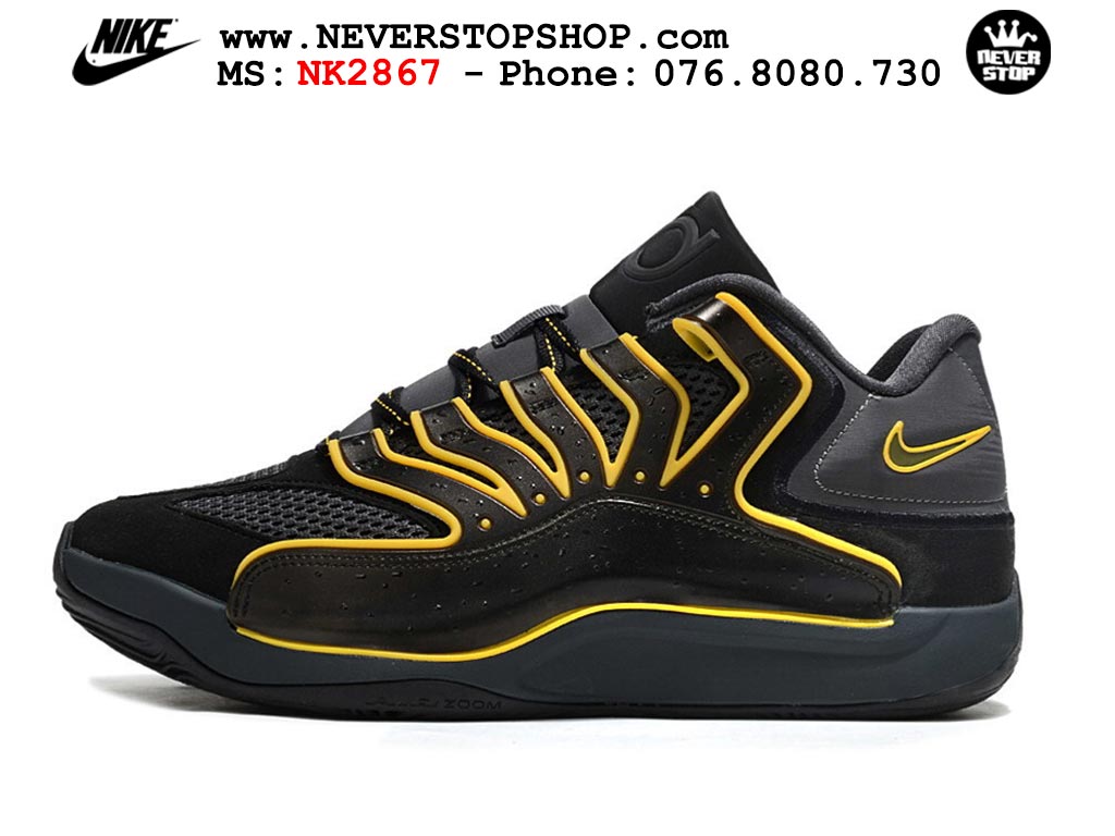 Giày bóng rổ cổ thấp Nike KD 18 Đen Vàng mẫu mới best batch replica 1:1 like authentic chính hãng real giá rẻ tốt HCM