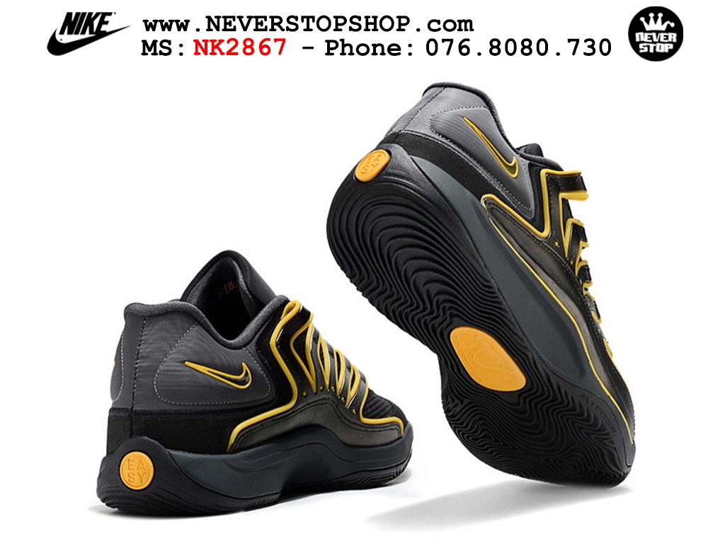 Giày bóng rổ cổ thấp Nike KD 18 Đen Vàng mẫu mới best batch replica 1:1 like authentic chính hãng real giá rẻ tốt HCM