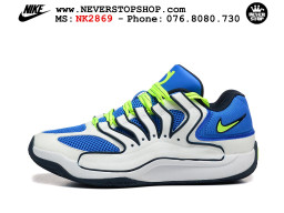Giày bóng rổ cổ thấp Nike KD 18 Trắng Xanh Dương mẫu mới best batch replica 1:1 like authentic chính hãng real giá rẻ tốt HCM