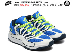 Giày bóng rổ cổ thấp Nike KD 18 Trắng Xanh Dương mẫu mới best batch replica 1:1 like authentic chính hãng real giá rẻ tốt HCM