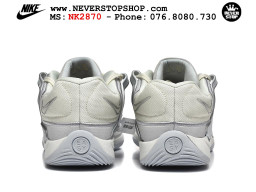Giày bóng rổ cổ thấp Nike KD 18 Xám Trắng mẫu mới best batch replica 1:1 like authentic chính hãng real giá rẻ tốt HCM