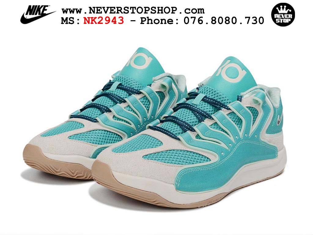 Giày bóng rổ KD 18 Xanh Ngọc Trắng nam nữ cổ thấp Kevin Durant chuyên outdoor giá tốt tại NeverStop Basketball Sneakers Shop Ho Chi Minh Giày bóng rổ cổ thấp Nike KD 18 Xanh Ngọc Trắng mẫu mới best batch replica 1:1 like authentic chính hãng real giá rẻ tốt HCM