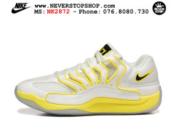 Giày bóng rổ cổ thấp Nike KD 18 Trắng Vàng mẫu mới best batch replica 1:1 like authentic chính hãng real giá rẻ tốt HCM