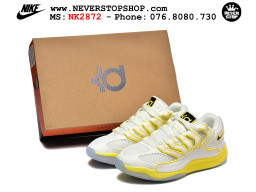 Giày bóng rổ cổ thấp Nike KD 18 Trắng Vàng mẫu mới best batch replica 1:1 like authentic chính hãng real giá rẻ tốt HCM