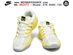 Giày bóng rổ cổ thấp Nike KD 18 Trắng Vàng mẫu mới best batch replica 1:1 like authentic chính hãng real giá rẻ tốt HCM
