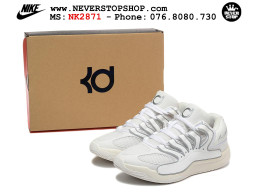 Giày bóng rổ cổ thấp Nike KD 18 Trắng Xám mẫu mới best batch replica 1:1 like authentic chính hãng real giá rẻ tốt HCM
