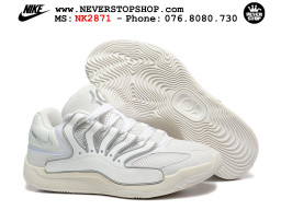 Giày bóng rổ cổ thấp Nike KD 18 Trắng Xám mẫu mới best batch replica 1:1 like authentic chính hãng real giá rẻ tốt HCM