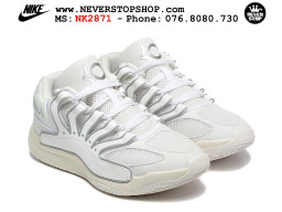 Giày bóng rổ cổ thấp Nike KD 18 Trắng Xám mẫu mới best batch replica 1:1 like authentic chính hãng real giá rẻ tốt HCM