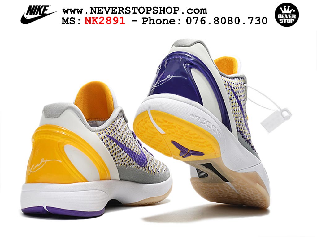 Giày Kobe 6 Protro Trắng Tím bóng rổ nam Kobe Bryant chuyên chơi indoor outdoor tốt nhất Giày bóng rổ cổ thấp Nike Kobe 6 Trắng Tím sfake replica 1:1 like auth chính hãng giá rẻ tốt nhất tại NeverStopShop.com HCM