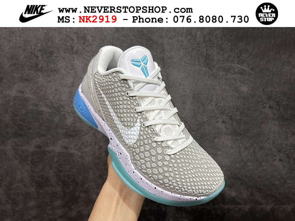 Giày bóng rổ cổ thấp Nike Kobe 6 Xám Xanh Da Trời sfake replica 1:1 like auth chính hãng giá rẻ tốt nhất tại NeverStopShop.com HCM