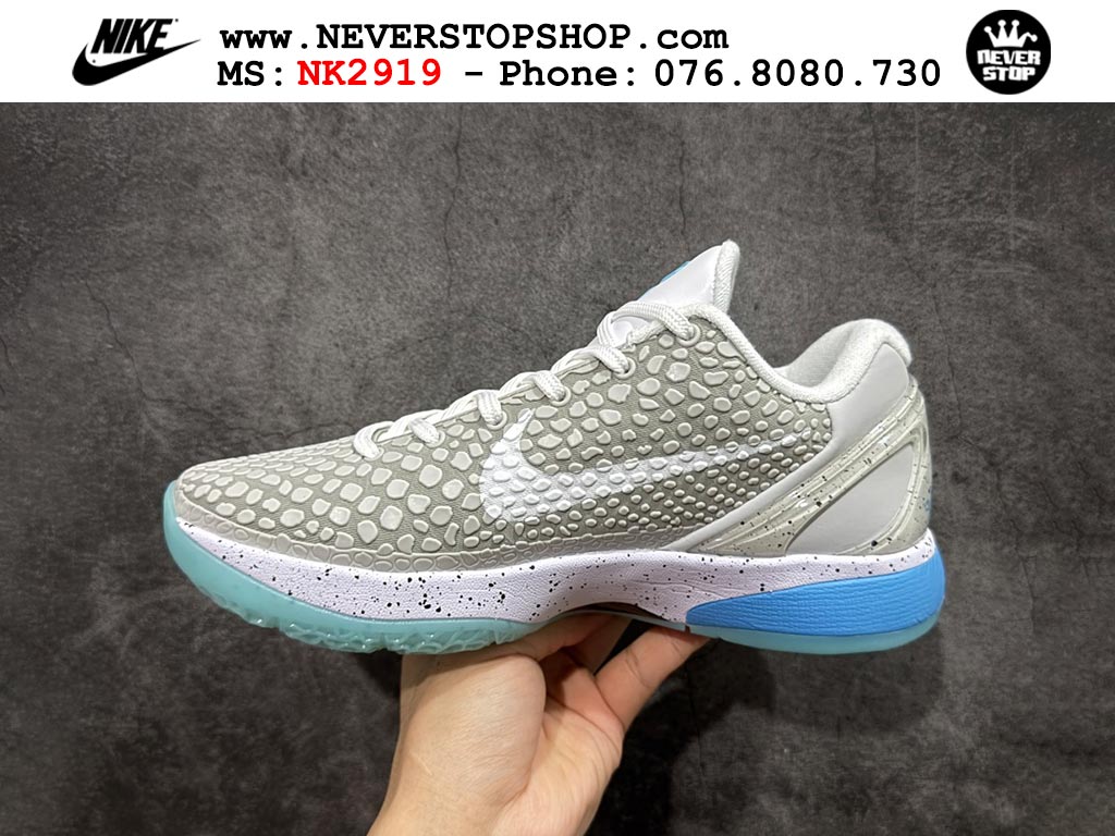 Giày bóng rổ cổ thấp Nike Kobe 6 Xám Xanh Da Trời sfake replica 1:1 like auth chính hãng giá rẻ tốt nhất tại NeverStopShop.com HCM