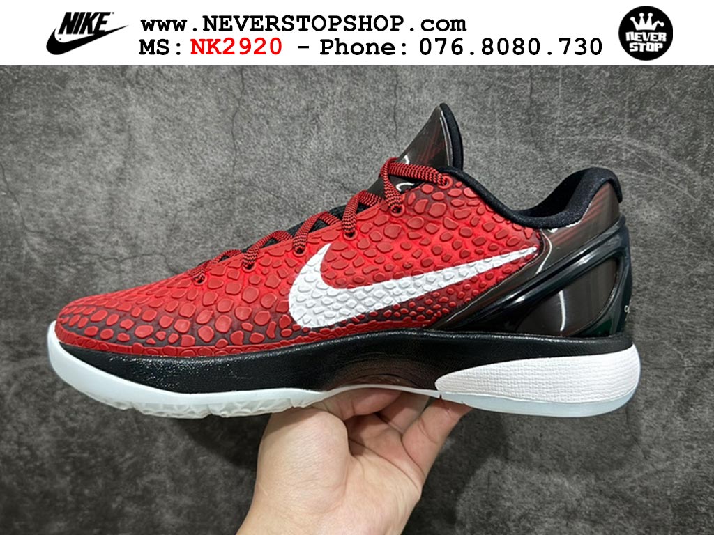 Giày bóng rổ cổ thấp Nike Kobe 6 Đỏ Đen sfake replica 1:1 like auth chính hãng giá rẻ tốt nhất tại NeverStopShop.com HCM