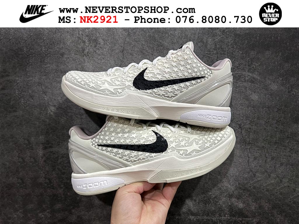 Giày bóng rổ cổ thấp Nike Kobe 6 Xám Đen sfake replica 1:1 like auth chính hãng giá rẻ tốt nhất tại NeverStopShop.com HCM