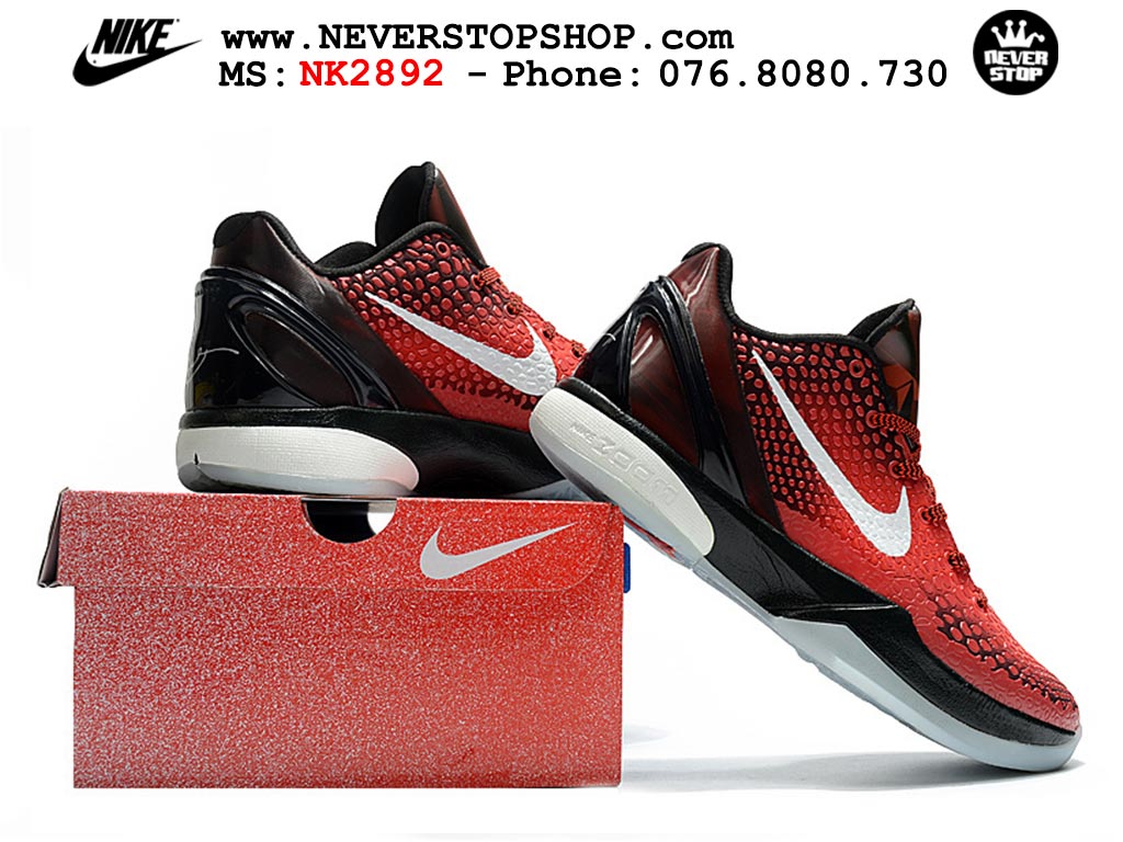 Giày bóng rổ cổ thấp Nike Kobe 6 Đỏ Đen sfake replica 1:1 like auth chính hãng giá rẻ tốt nhất tại NeverStopShop.com HCM