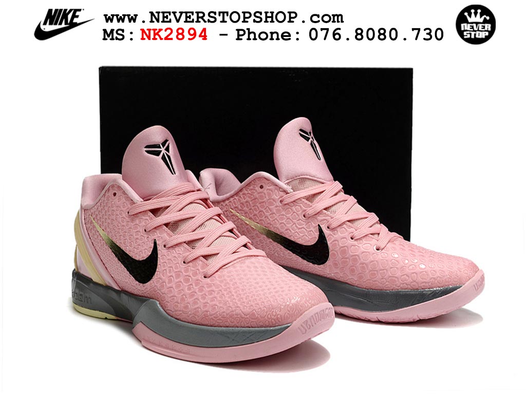 Giày bóng rổ cổ thấp Nike Kobe 6 Hồng Đen sfake replica 1:1 like auth chính hãng giá rẻ tốt nhất tại NeverStopShop.com HCM