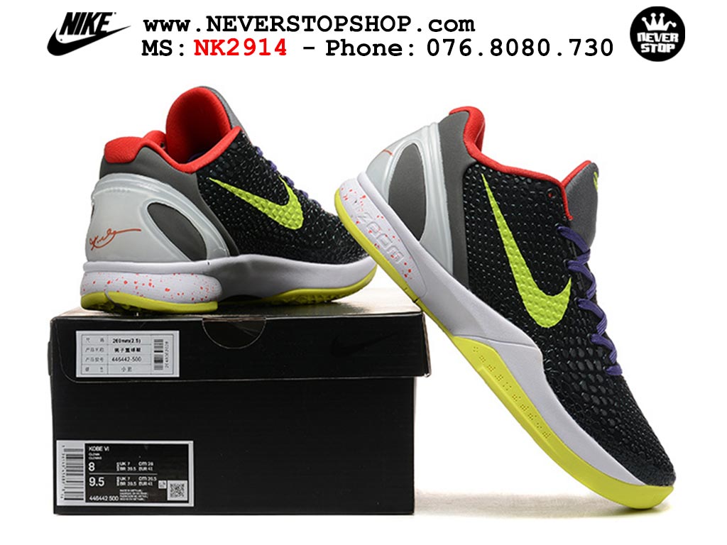 Giày bóng rổ cổ thấp Nike Kobe 6 Đen Vàng sfake replica 1:1 like auth chính hãng giá rẻ tốt nhất tại NeverStopShop.com HCM