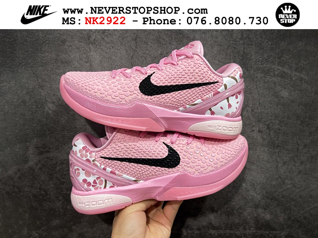 Giày bóng rổ cổ thấp Nike Kobe 6 Hồng Đen sfake replica 1:1 like auth chính hãng giá rẻ tốt nhất tại NeverStopShop.com HCM