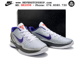 Giày bóng rổ cổ thấp Nike Kobe 6 Xám Tím sfake replica 1:1 like auth chính hãng giá rẻ tốt nhất tại NeverStopShop.com HCM