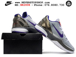 Giày bóng rổ cổ thấp Nike Kobe 6 Xám Tím sfake replica 1:1 like auth chính hãng giá rẻ tốt nhất tại NeverStopShop.com HCM