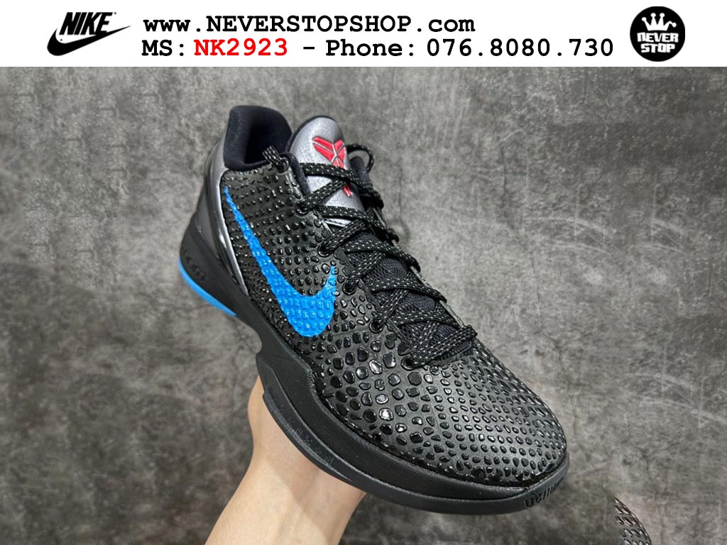 Giày bóng rổ cổ thấp Nike Kobe 6 Đen Xanh Dương sfake replica 1:1 like auth chính hãng giá rẻ tốt nhất tại NeverStopShop.com HCM
