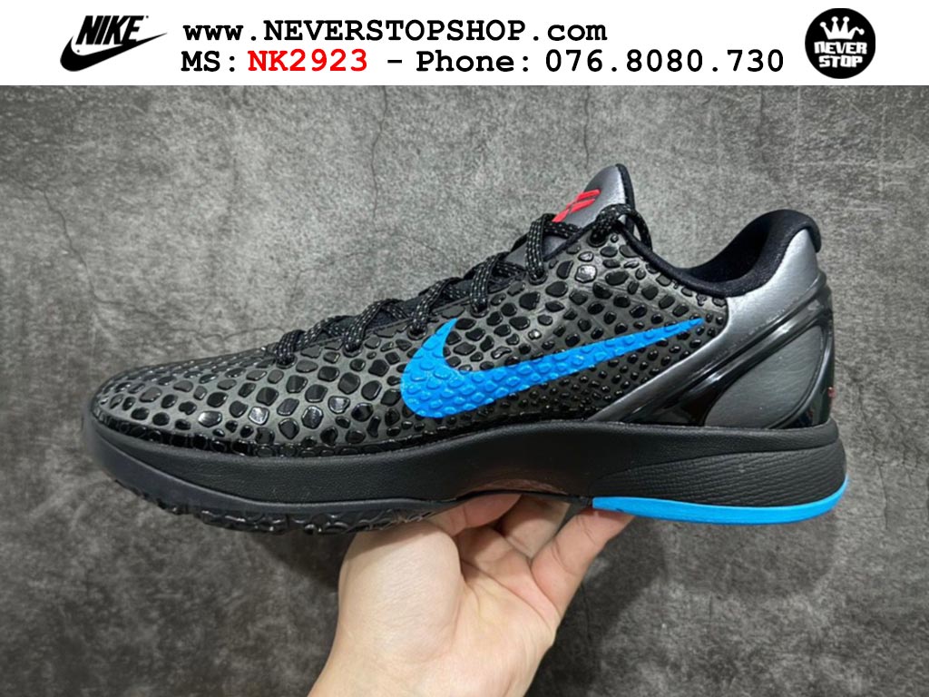 Giày bóng rổ cổ thấp Nike Kobe 6 Đen Xanh Dương sfake replica 1:1 like auth chính hãng giá rẻ tốt nhất tại NeverStopShop.com HCM