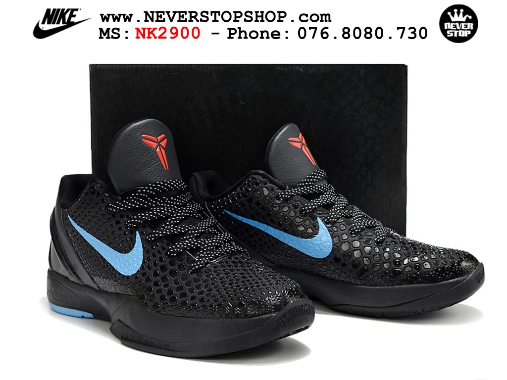 Giày bóng rổ cổ thấp Nike Kobe 6 Đen Xanh Da Trời sfake replica 1:1 like auth chính hãng giá rẻ tốt nhất tại NeverStopShop.com HCM