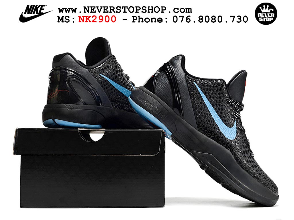 Giày bóng rổ cổ thấp Nike Kobe 6 Đen Xanh Da Trời sfake replica 1:1 like auth chính hãng giá rẻ tốt nhất tại NeverStopShop.com HCM
